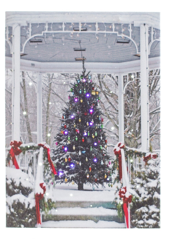 Lighted Canvas Tabletop Print, Tree in Gazebo 6x8 IN