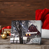 Table-top canvas picture with LED & optical fiber Christmas gift