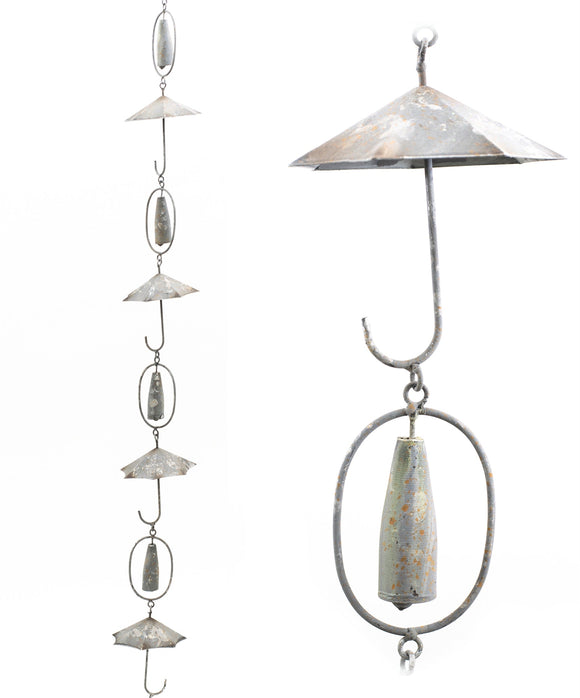 Garden Decor, METAL RAIN CHAIN UMBRELLA 4.5x73 IN