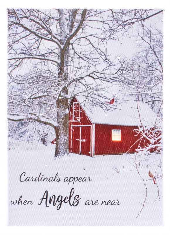 Lighted Canvas Tabletop Print, Cardinal Angel 6x8 IN