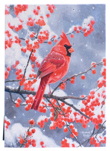 LED Lighted Tabletop Picture, Cardinal with Berries 6x8 IN