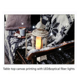 Table-top canvas picture with LED & optical fiber Christmas gift