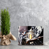 Table-top canvas picture with LED & optical fiber Christmas gift
