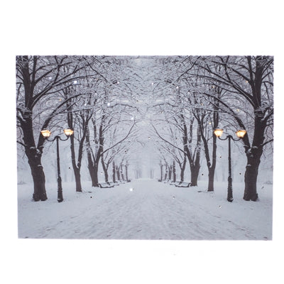 LED Canvas Art Tabletop Decor, Winter Wonderland 6x8 IN