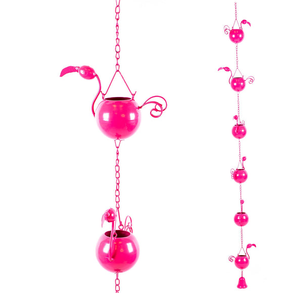 Garden Decor, PHILLIP THE FLAMINGO RAIN CHAIN 1.5x7.3x64.8 IN