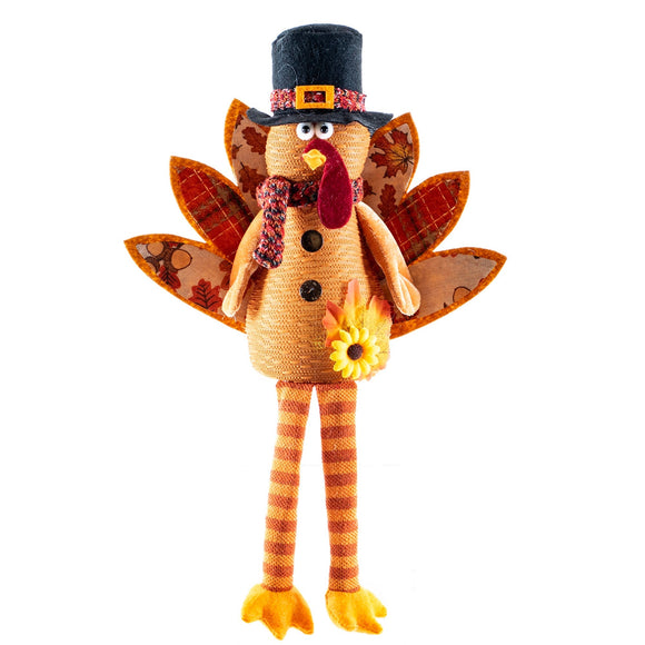 Fall Decor, LIGHT TURKEY GNOME 18.9x3.9x12.6 IN