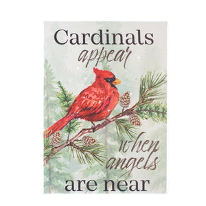 Lighted Canvas Tabletop Print, Cardinals Appear 6x8 IN