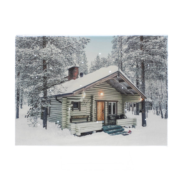 Lighted Canvas Tabletop Print, Wintery Peace 6x8 IN