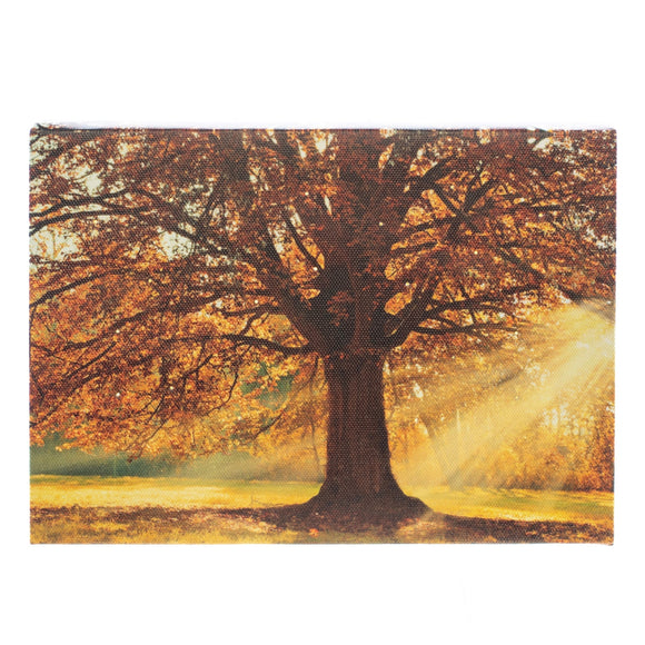 Light Up Tabletop Canvas Art, Golden Fall 6x8 IN