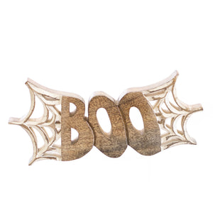 Halloween Decor, BOO with  SPIDER WEB 1x4.8x10 IN