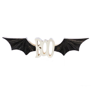 Halloween Decor, BOO with  BAT WINGS 1x4x16 IN