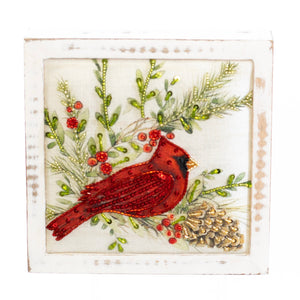 Christmas Decor, CARDINAL TABLE TOP 1x7x7 IN