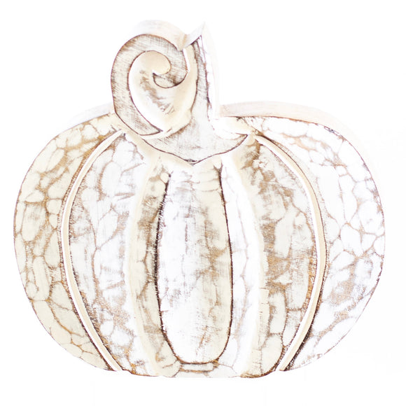 Fall Decor, WHITE WASHED PUMPKIN SM 2x8x8 IN