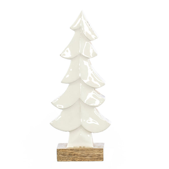 Christmas Decor, WHITE ENAMEL TREE MD 2x4x10 IN