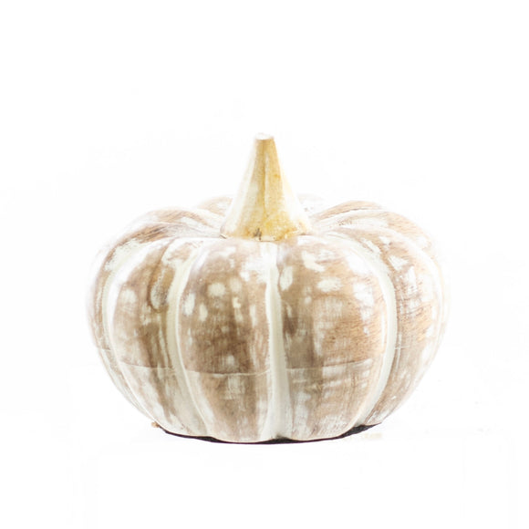 Fall Decor, WHITE WASHED PUMPKIN SM 4x4 IN