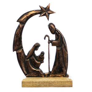 Christmas Decor, ALUMINUM NATIVITY 2x6.8x10 IN