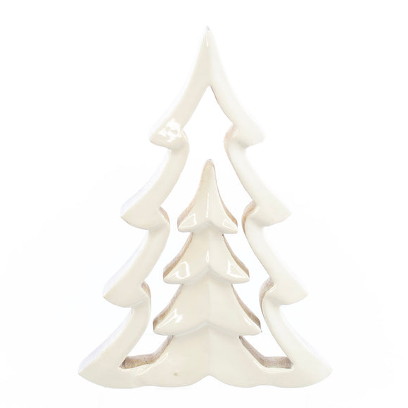 Christmas Decor, ENAMEL CUT OUT TREE LG 1x6.3x8.8 IN