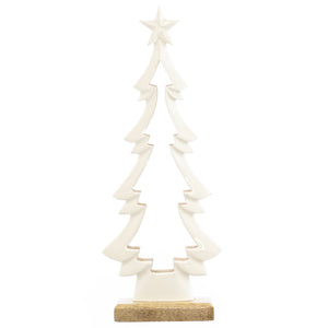 Christmas Decor, WHITE ENAMEL TREE MD 2x6.3x15.8 IN