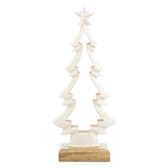 Christmas Decor, WHITE ENAMEL TREE SM 2x5x11.8 IN