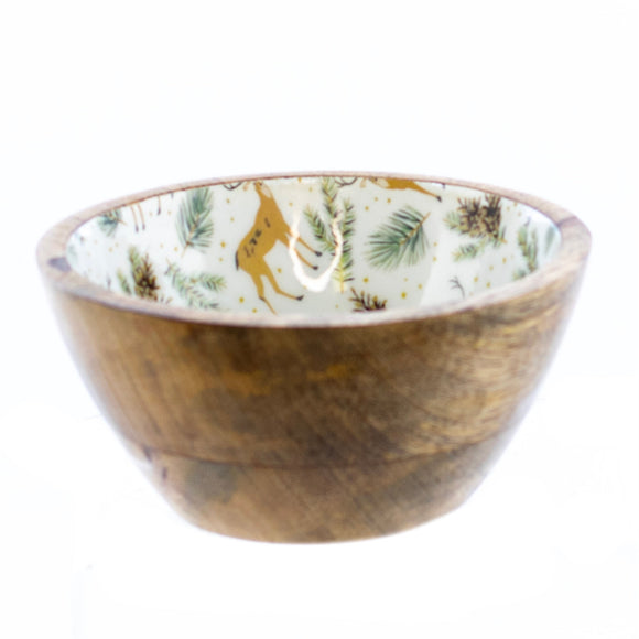 Everyday Home Decor, MANGO BOWL with  DEER PRINT 2x5x5 IN