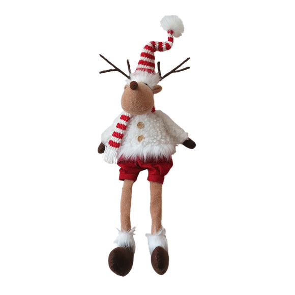 Christmas Plush, SOFT LEG SITTING MOOSE 7x9x26 inch