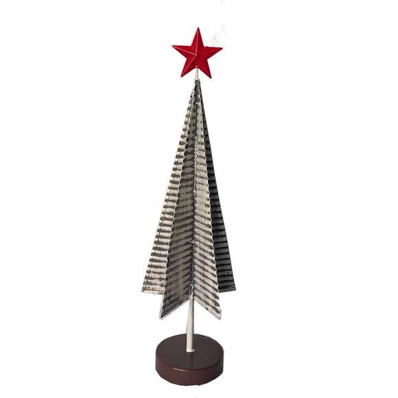 Christmas Decor, METAL CORRUGATED TREE MD 5.9x5.9x20.5 IN