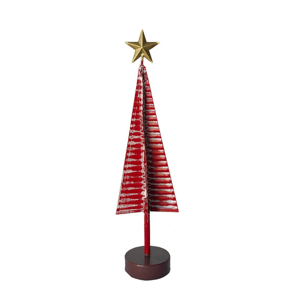 Christmas Decor, METAL CORRUGATED TREE SM 4.3x4.3x16.5 IN