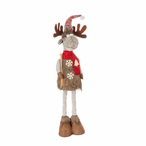 Christmas Plush, MURPHY THE MOOSE TELESCOPE LEG 6.3x8.3x33.9 inch