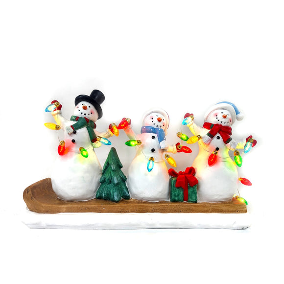 Christmas Decor, LIGHT SNOWMAN FAMILY 3.9x7.9x11.8 IN