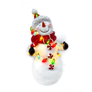 Christmas Decor, LIGHT SNOWMAN DECOR 6.3x6.3x12.6 IN