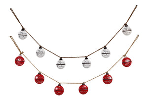 Christmas Decor, METAL ORN GARLAND (set of 2) 0.4x4x54 IN