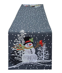 Christmas Decor, Table Runner Sammy Snowman 0.5X14.70X In