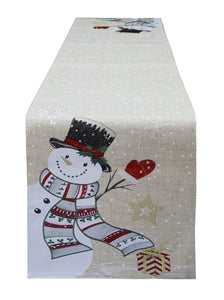 Christmas Decor, Table Runner Waving Snowman 0.5X14.70X In