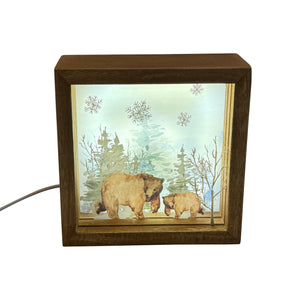 Christmas Decor, Bear Light Up Box 6X6 In