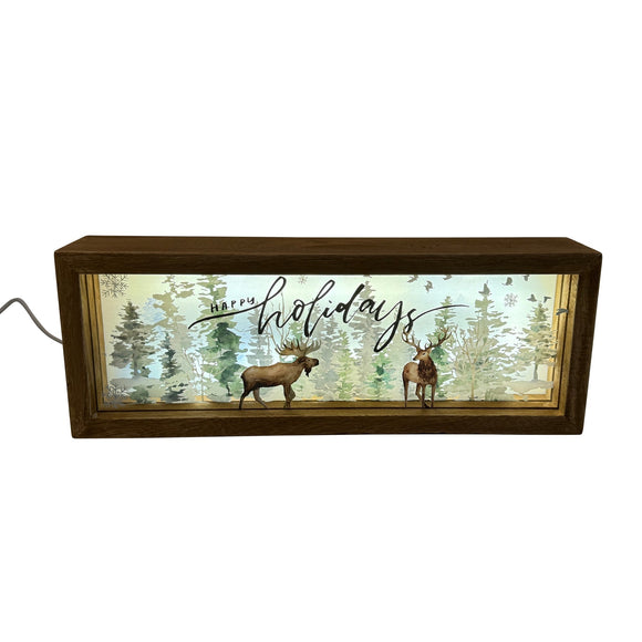 Christmas Decor, Moose Light Box 2.4X4.3X11.8 In