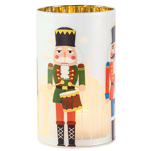 Christmas Decor, Soldier Cylinder Light 3.5X3.5X5.9 In