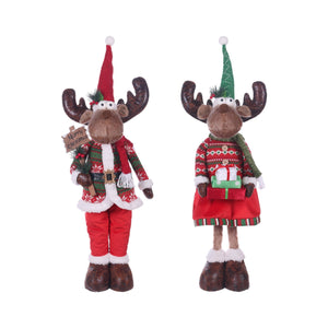 Christmas Plush, MR & MRS MARTY THE MOOSE STANDING (2) 7.1x9.1x29.9 IN