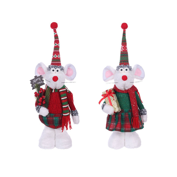 Christmas Plush, MR & MRS MONTANA THE MOUSE (2) 7.1x8.7x22 IN