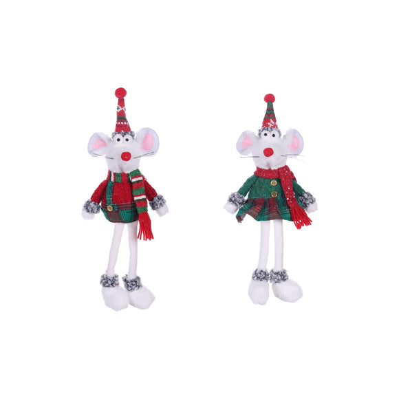 Christmas Plush, MR & MRS MONTANA THE MOUSE SM (2) 4.7x6.3x15.7 IN