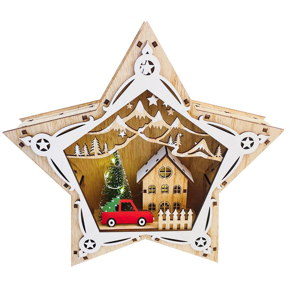 Christmas Decor, Truck And Tree Star Light 1.9X9.3X9.5 In