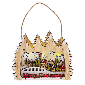 Christmas Ornaments, VILLAGE IN TREE ORNAMENT LIGHT 1.1x3.7x4.7 IN