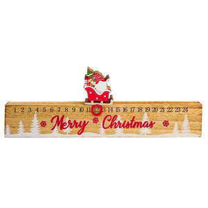 Christmas Decor, Merry Christmas Santa Count Down 0.9X5.4X15.9 In