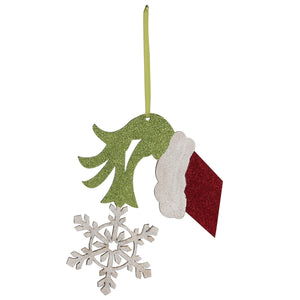 Christmas Ornaments, GREENY SNOWFLAKE ORNAMENT 8.4x10 IN