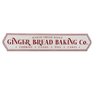 Christmas Decor, Wood Ginger Bread Baking Sign 0.5X3.6X18.9 In