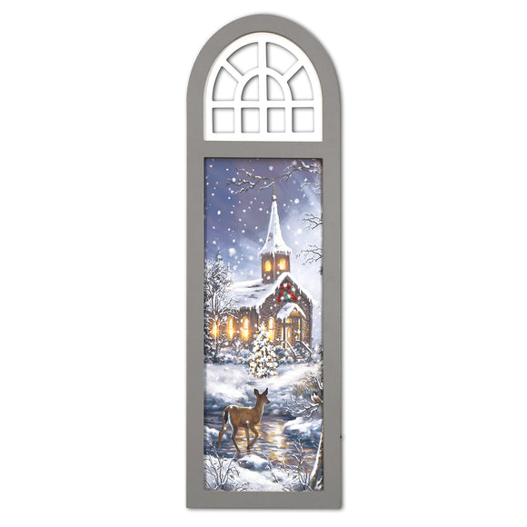 LED Lighted Canvas Wall Art, Home Decor Light up Picture with Timer,CHURCH IN THE VAIL 10