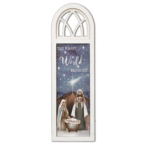 LED Lighted Canvas Wall Art, Home Decor Light up Picture with Timer,HOLY FAMILY 10"x32"