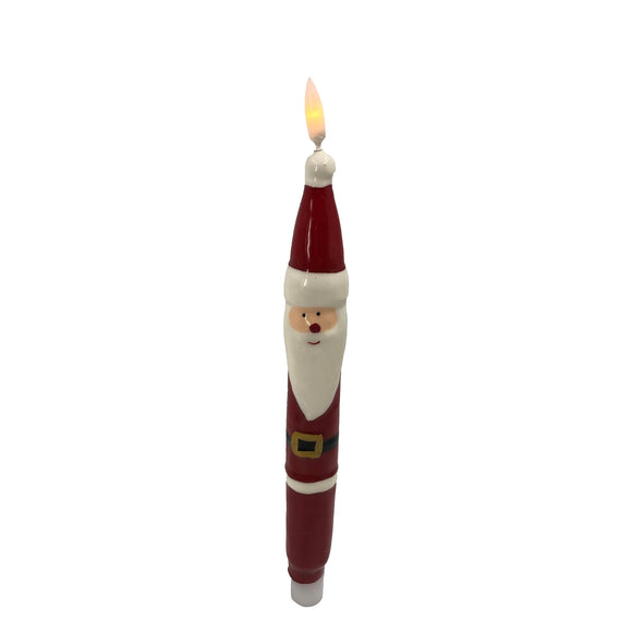 Christmas Home Decor, SANTA TAPER CANDLE BATT. OPERATED 1.2x1.6x11.8 IN