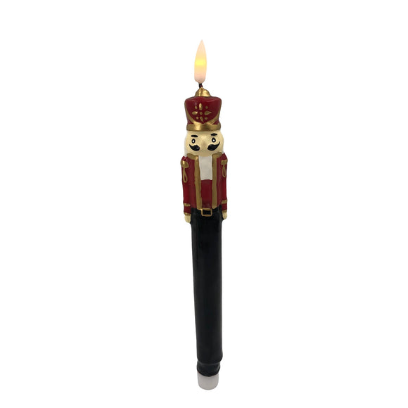 Christmas Home Decor, SOLDIER TAPER CANDLE BATT. OPERATED 1.2x1.2x11.4 IN