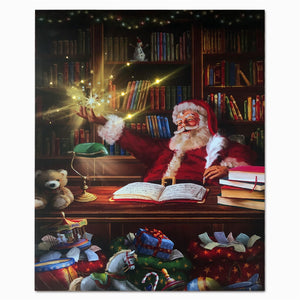 LED Lighted Canvas Wall Art, Home Decor Light up Picture with Timer,MAGICAL SANTA