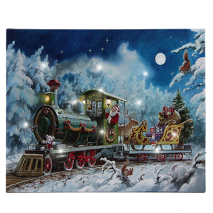 LED Lighted Canvas Wall Art, Home Decor Light up Picture with Timer,EXPRESS SLEIGH